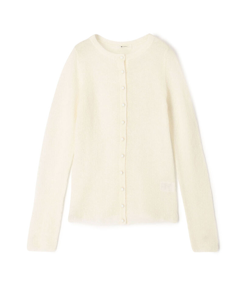 ■モヘアシアー クルーネックカーディガン