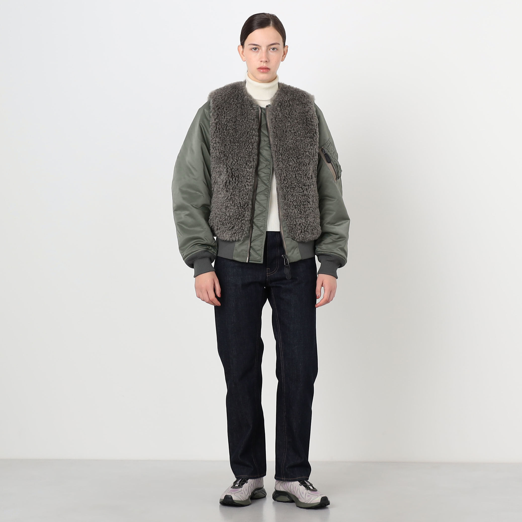 HYKE FAUX SHEARLING MA-1 ブルゾン｜トゥモローランド 公式サイト
