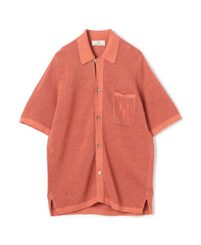 コットンリネンメッシュ ニットシャツ