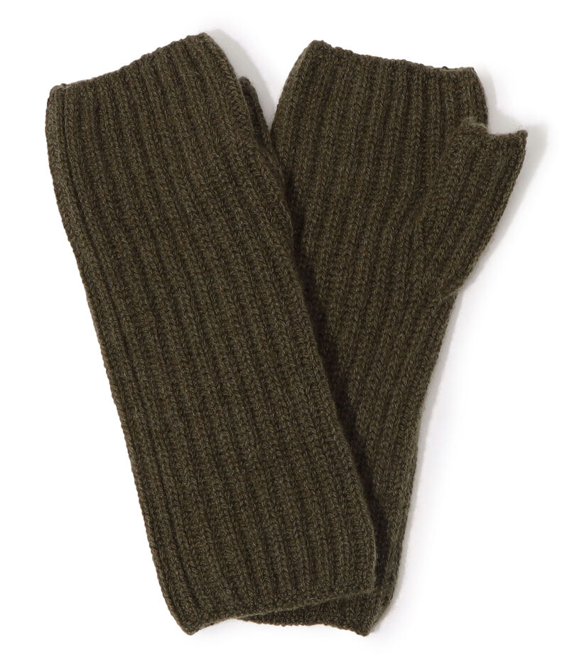 Johnstons of Elgin カシミヤ リブニットグローブ