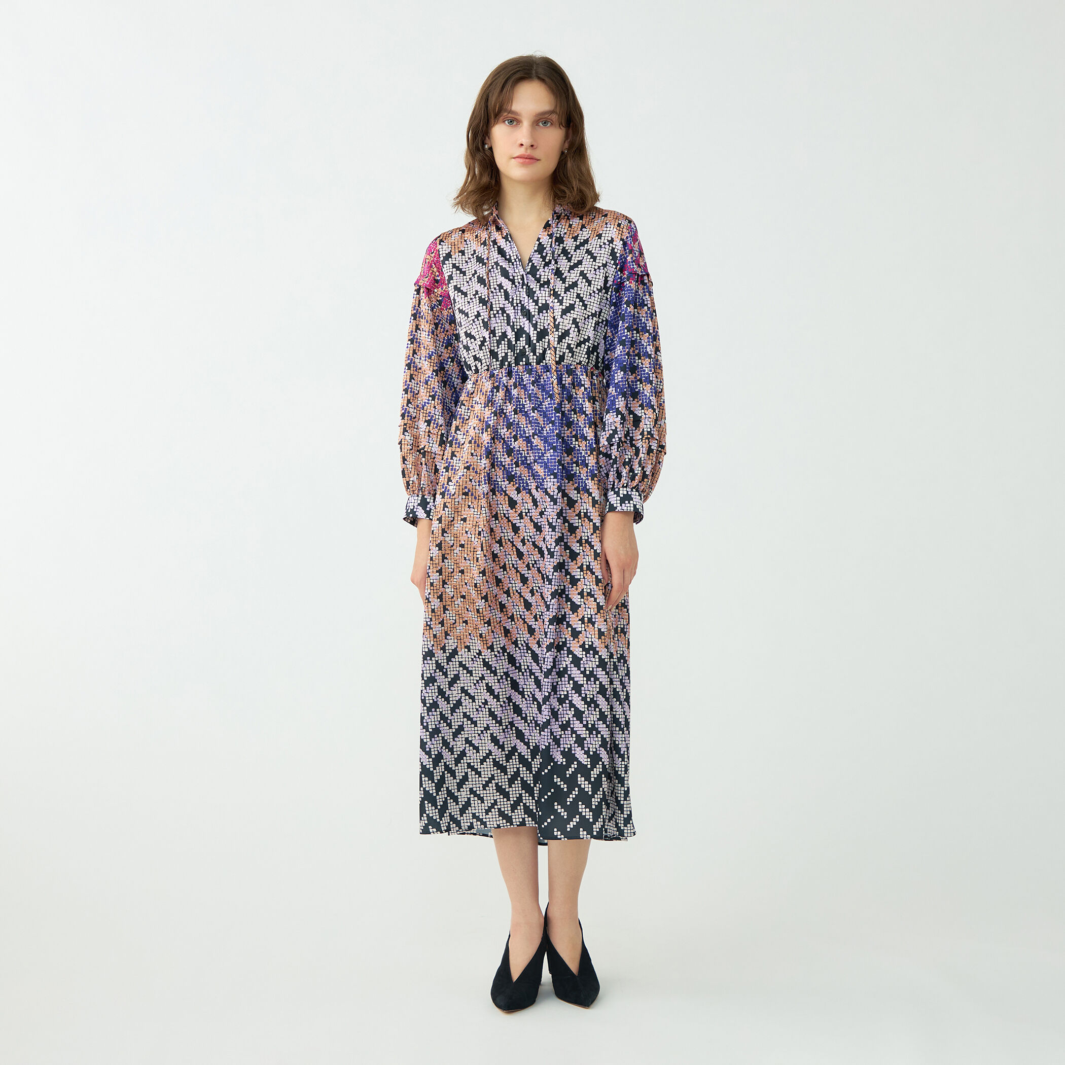 プリズムプリント ウエストギャザーワンピース｜トゥモローランド 公式通販