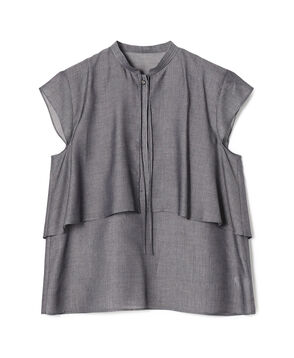 【WEB先行予約】レーヨンキュプラシャンブレー レイヤードブラウス