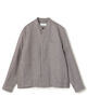 CARUSO OVERSHIRT リネンウールシルク グレンチェック スタンドカラー シャツブルゾン