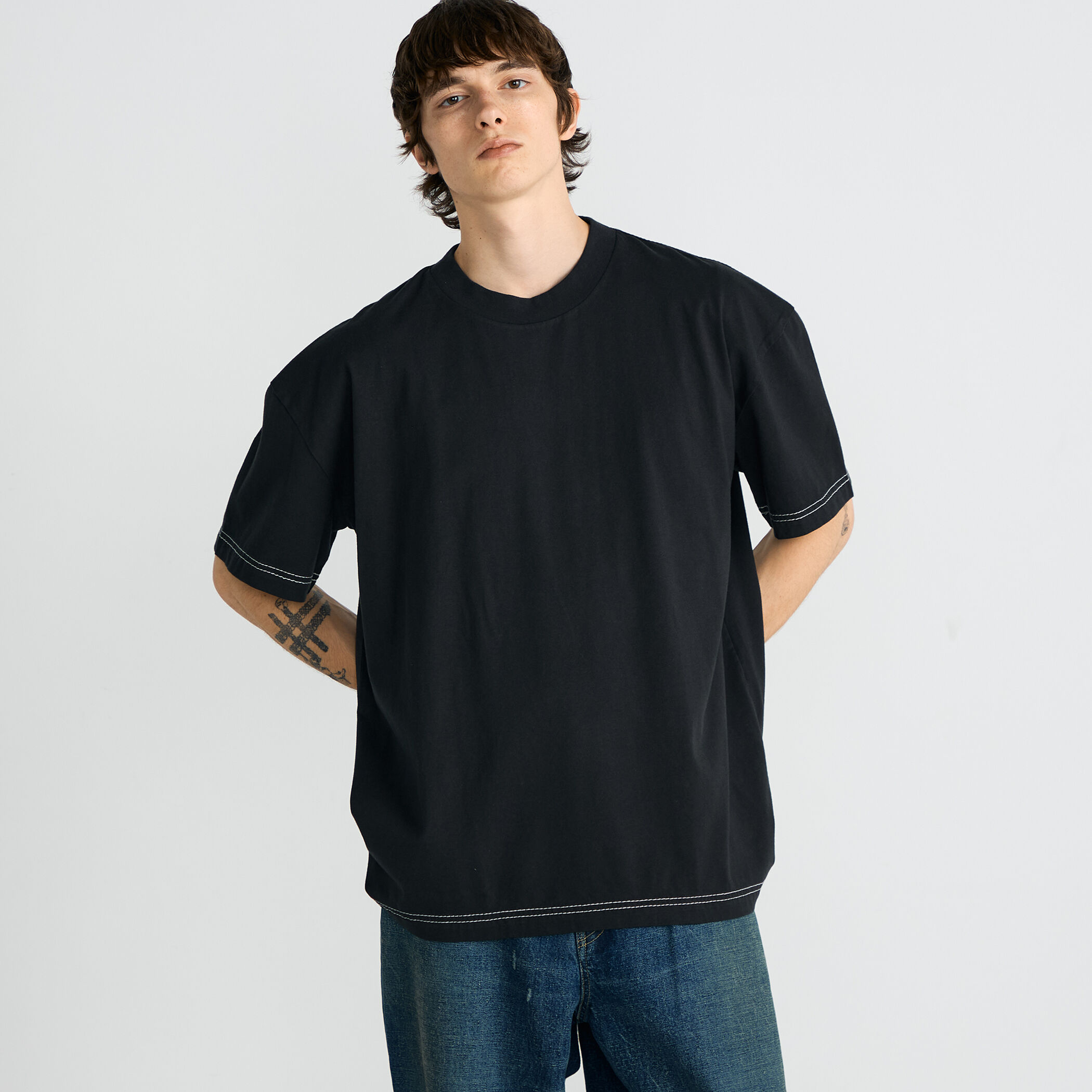 acne studios Tシャツ Acne Studios - T-shirt stamp logo - Relaxed fit - Black
