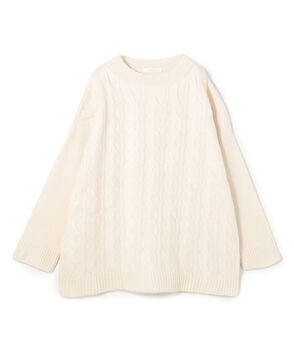 モンゴルカシミヤケーブル クルーネックプルオーバー