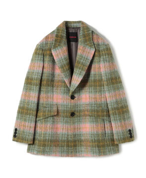 シャギーチェック テーラードジャケット