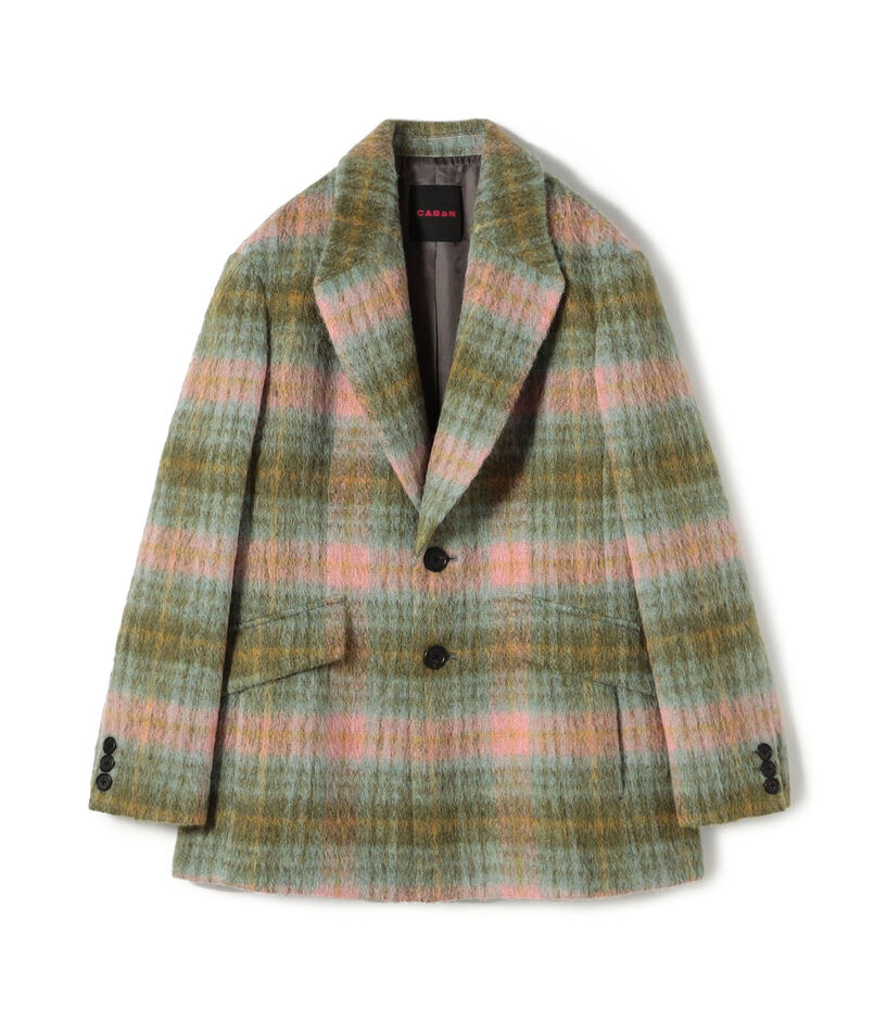 シャギーチェック テーラードジャケット