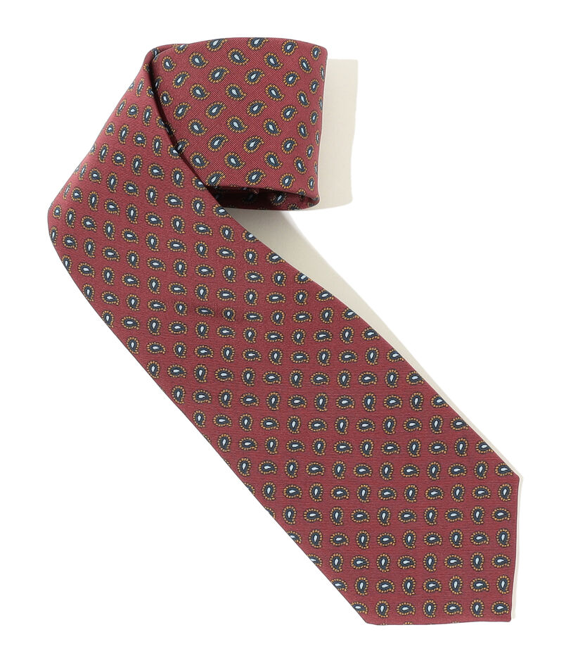 Atkinsons アイリッシュポプリン ペイズリー柄ネクタイ