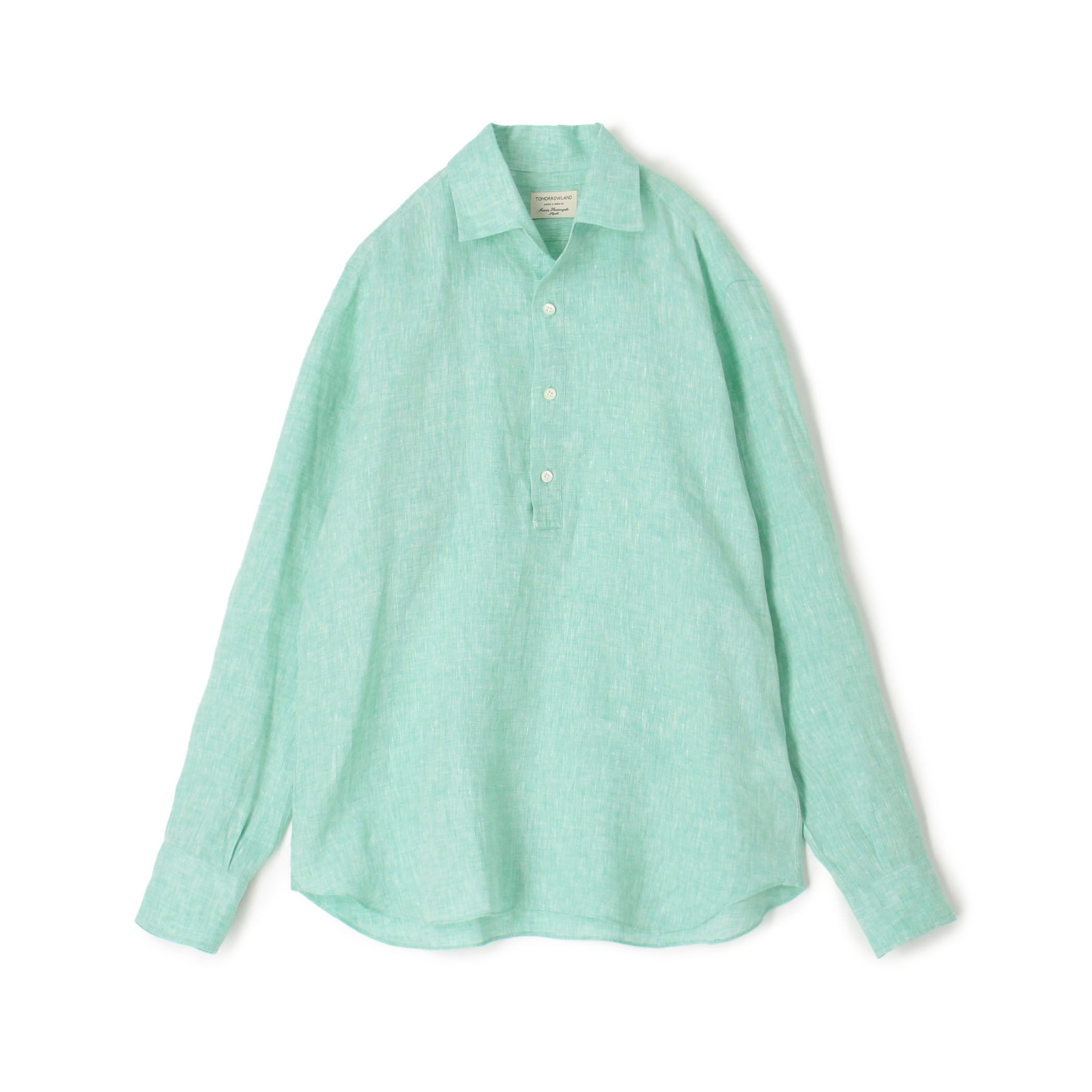 【未使用品】マリアサンタンジェロ ☆リネン♡プルオーバーシャツ ☆M ♡ブルー Maria Santangelo（マリア サンタンジェロ）｜guji online shop