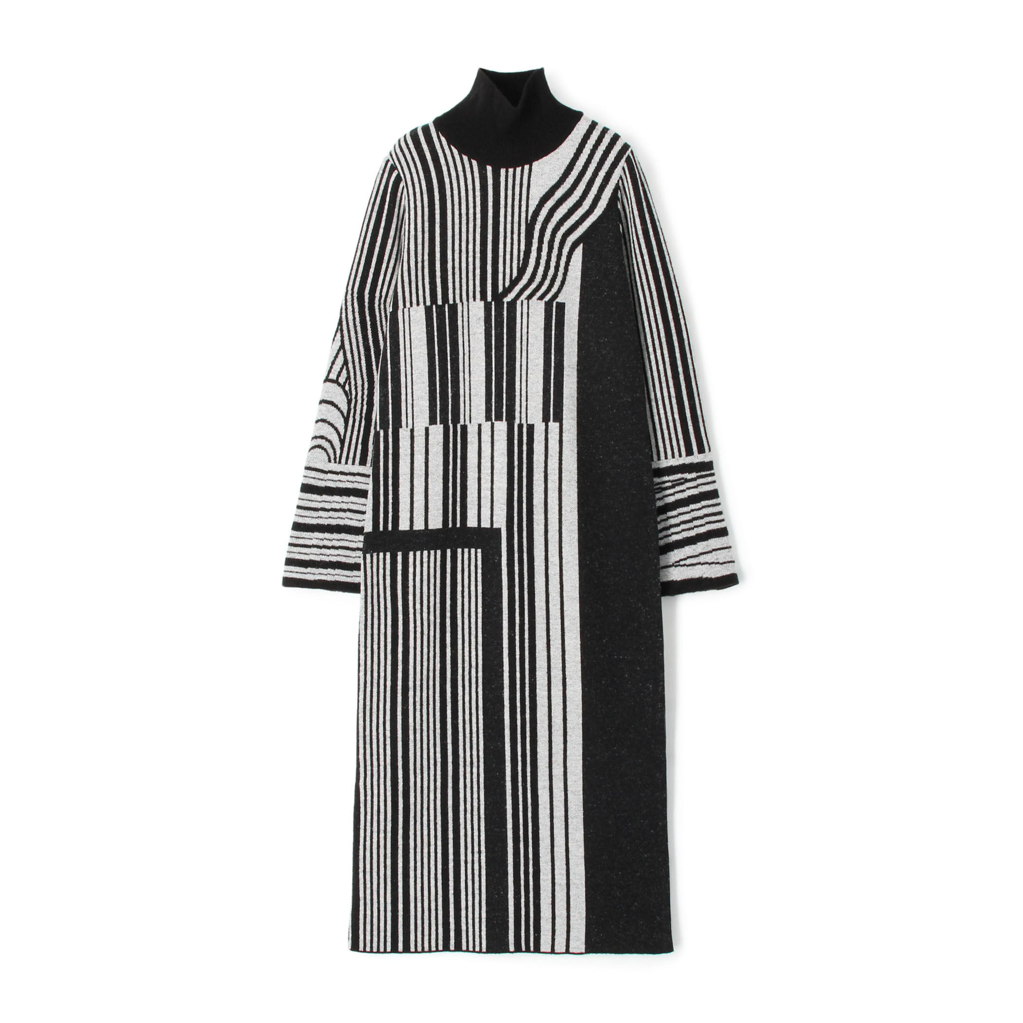 Mame Kurogouchi Multi-Stripe Jacquard Knitted Dress キュプラウール  マルチストライプジャカードワンピース｜トゥモローランド 公式通販