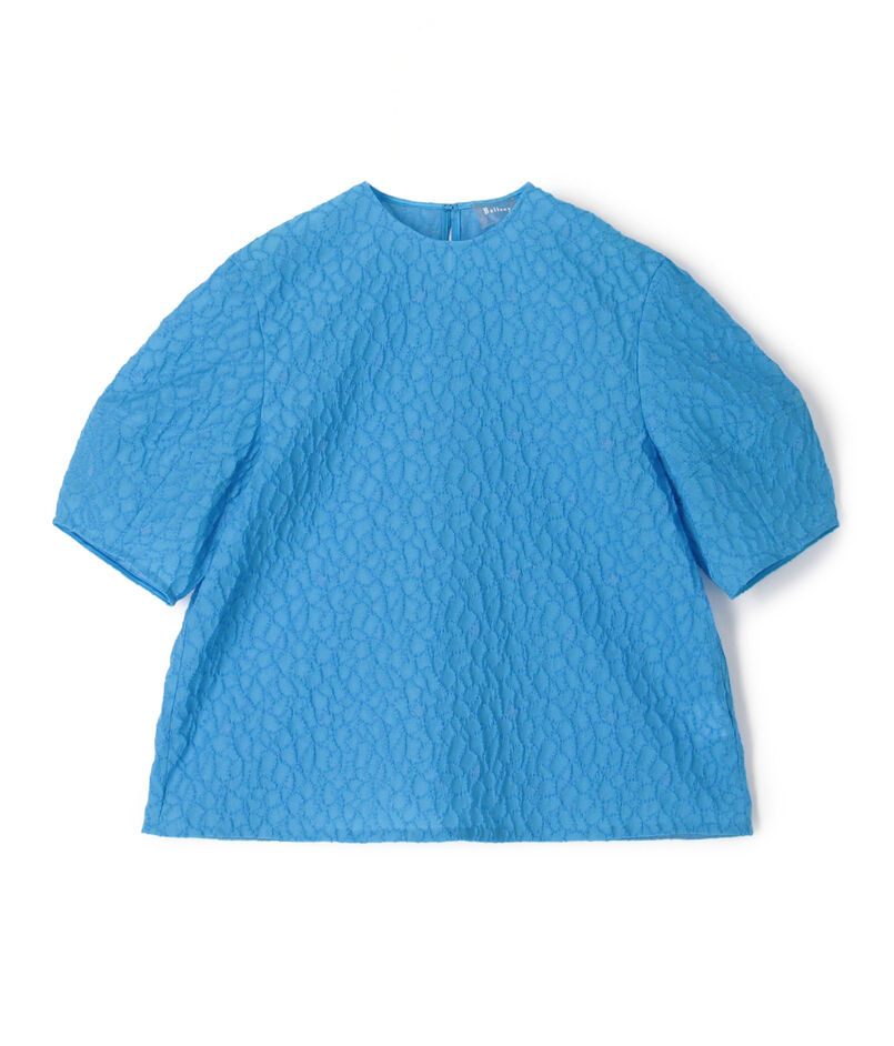 バブルジャカード ランタンスリーブブラウス