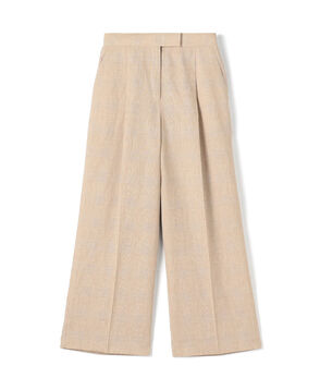 サマーグレンチェック タックワイドパンツ