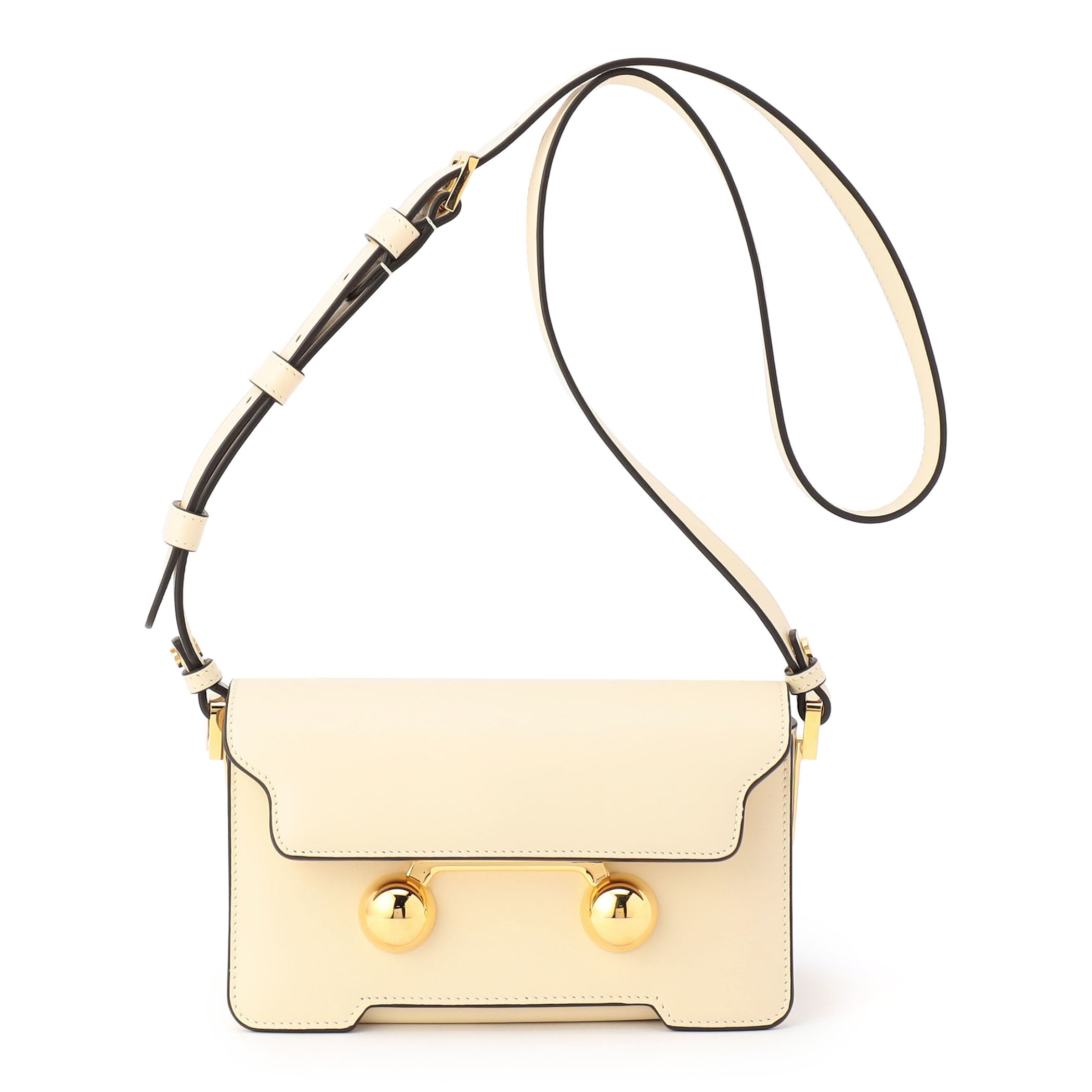 【Marni】Mini Trunkaroo ポニーヘア ショルダーバッグ Black leather Trunkaroo crossbody bag | Marni