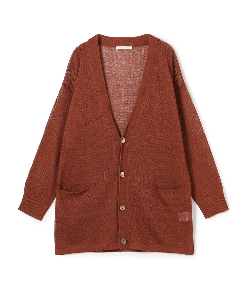 リネンコード Vネックカーディガン