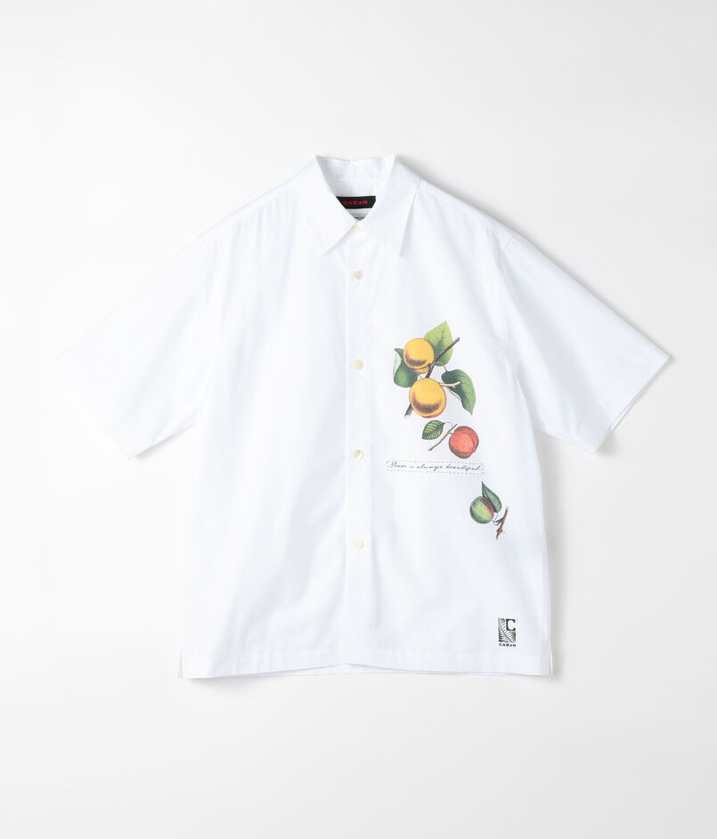 ■CABaN コットン ハンドライクステッチハーフスリーブシャツ