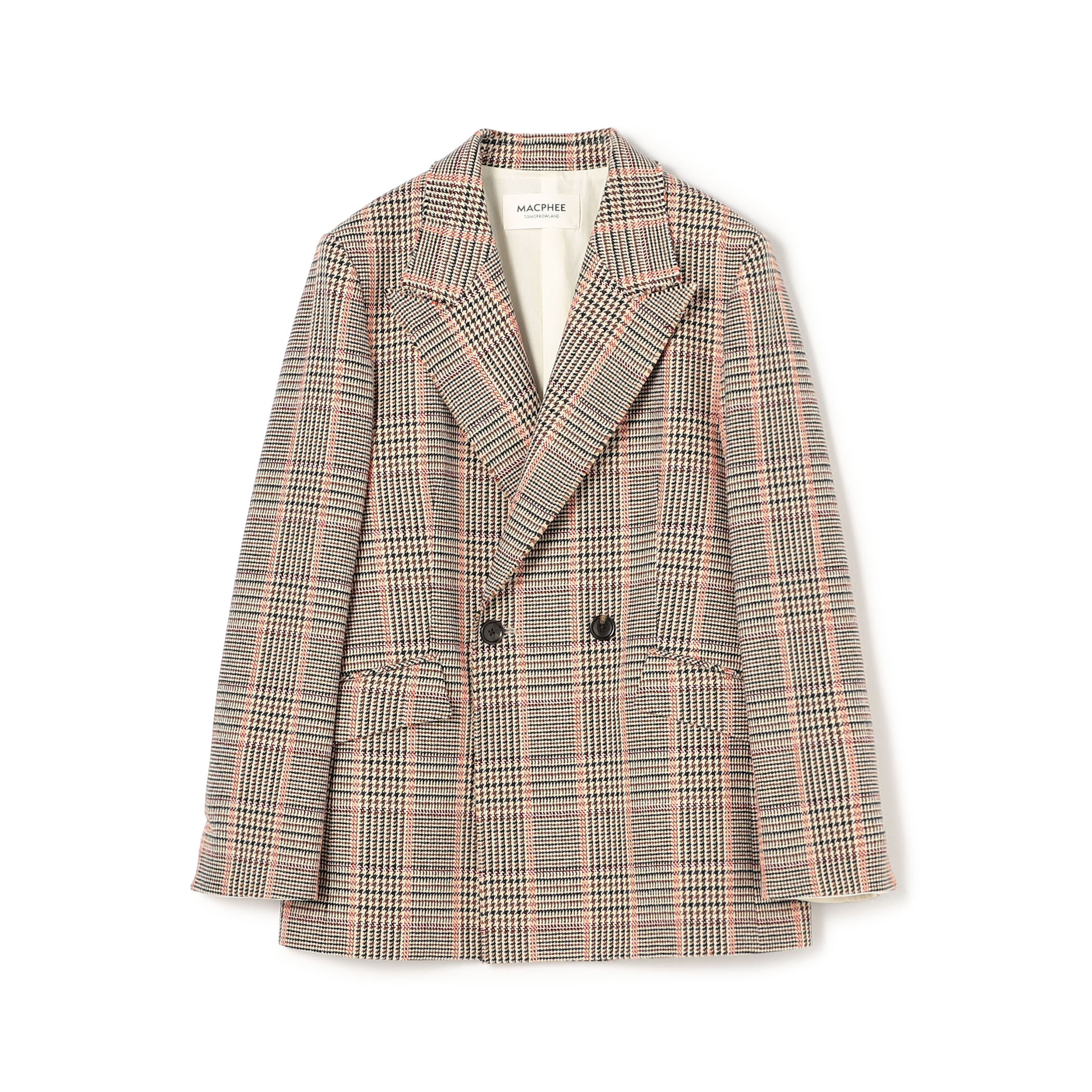 UNITED ARROWS チェック柄 ダブルブレストジャケット ブリティッシュチェック ダブルブレストジャケット｜トゥモローランド