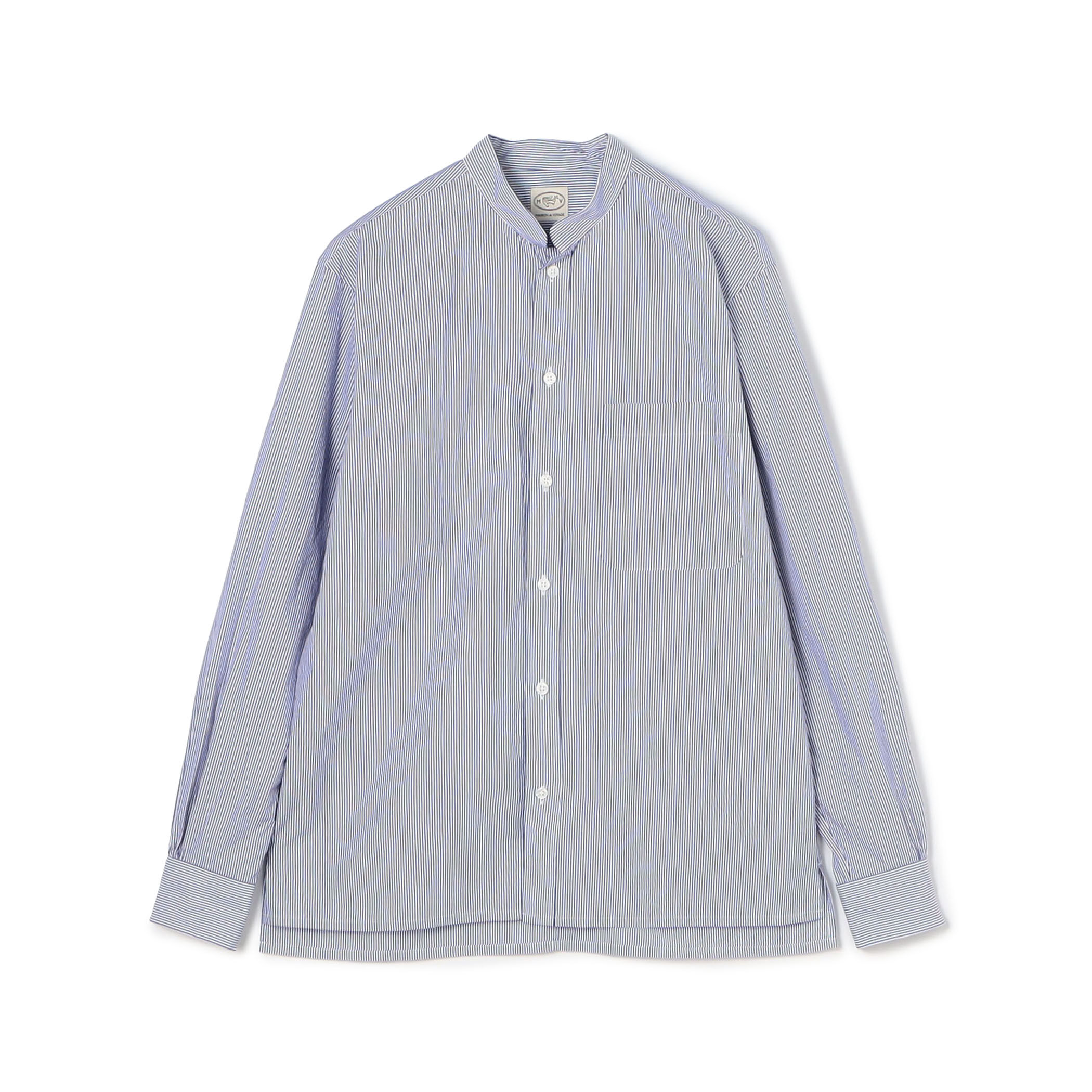 120/2コットンポプリン バンドカラーシャツ ALUMO