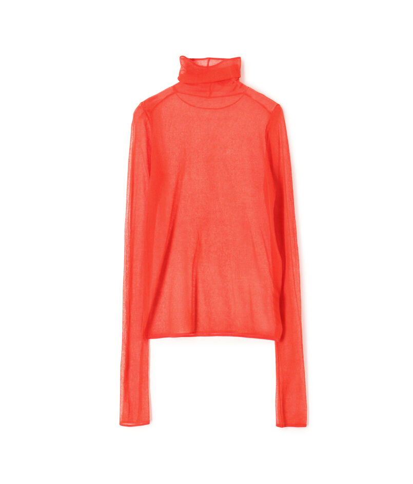 コットンナイロン シアータートルネックプルオーバー