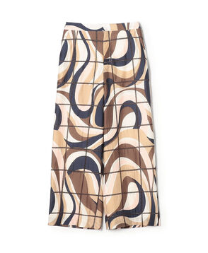アイレットウェーブプリント ワイドストレートパンツ