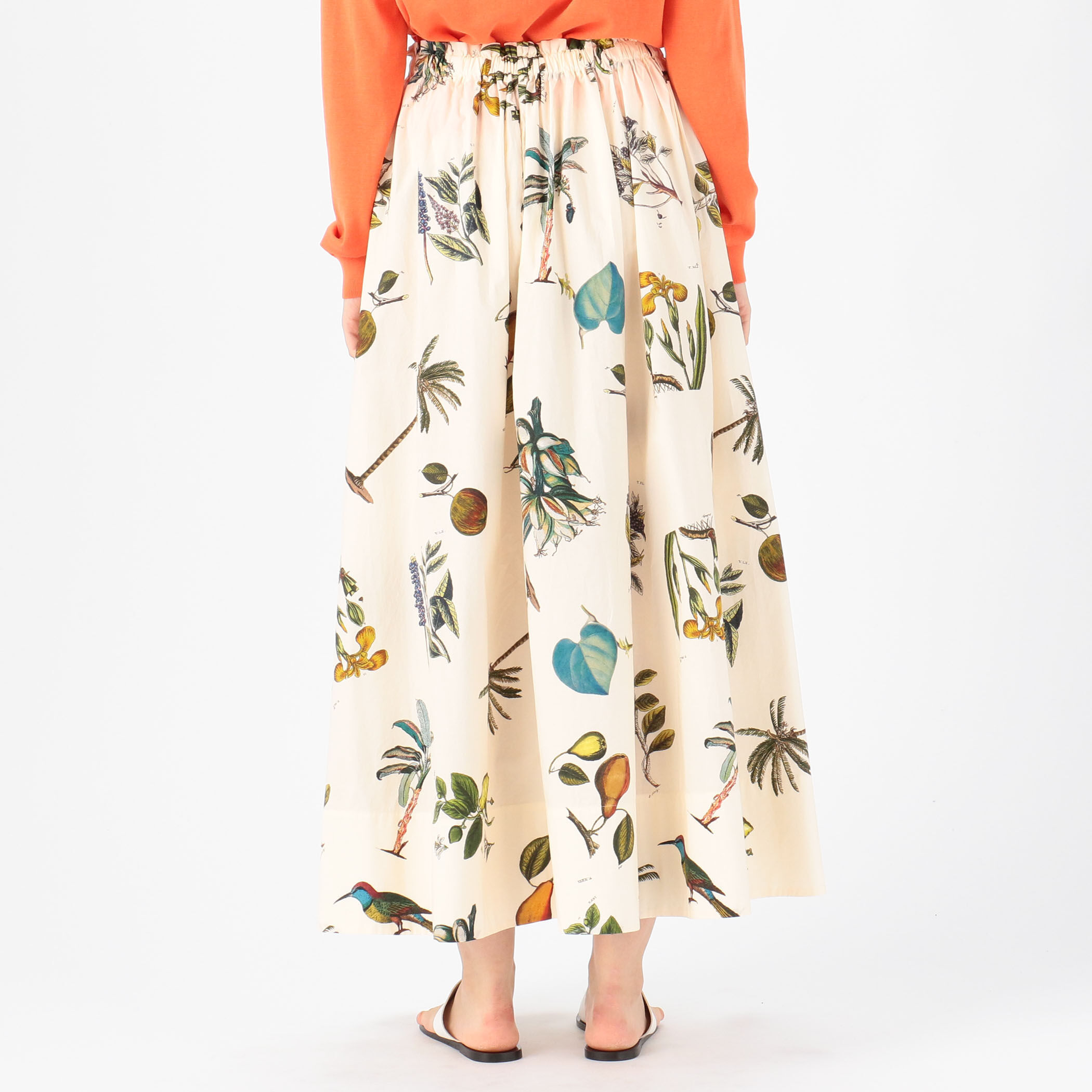 □コットン ボタニカルプリントギャザースカート｜トゥモローランド