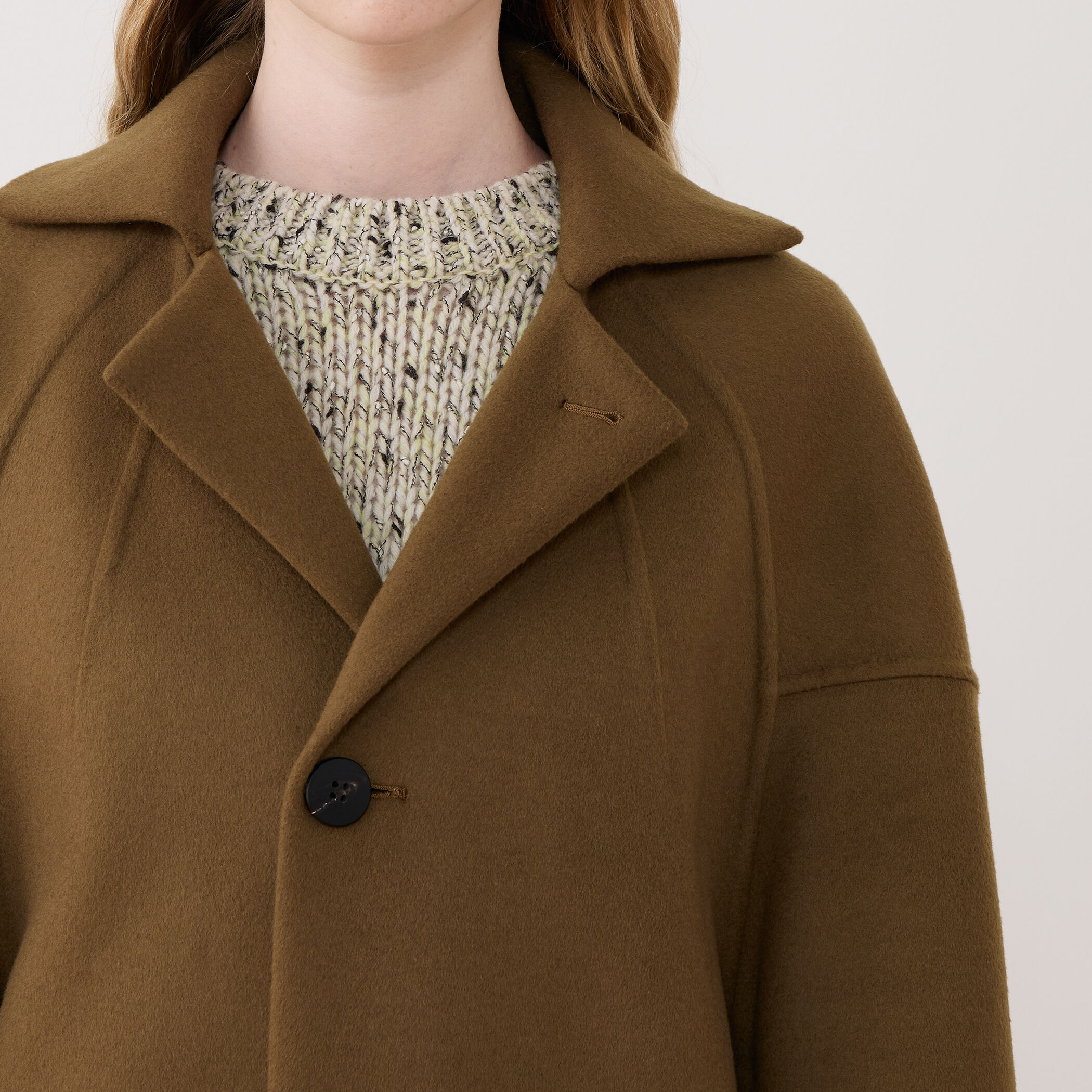 ウールダブルフェイス オーバルロングコート｜トゥモローランド 公式通販