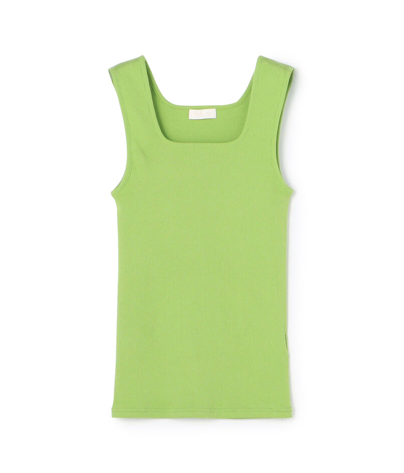 スーピマテレコ スクエアネックタンクトップ