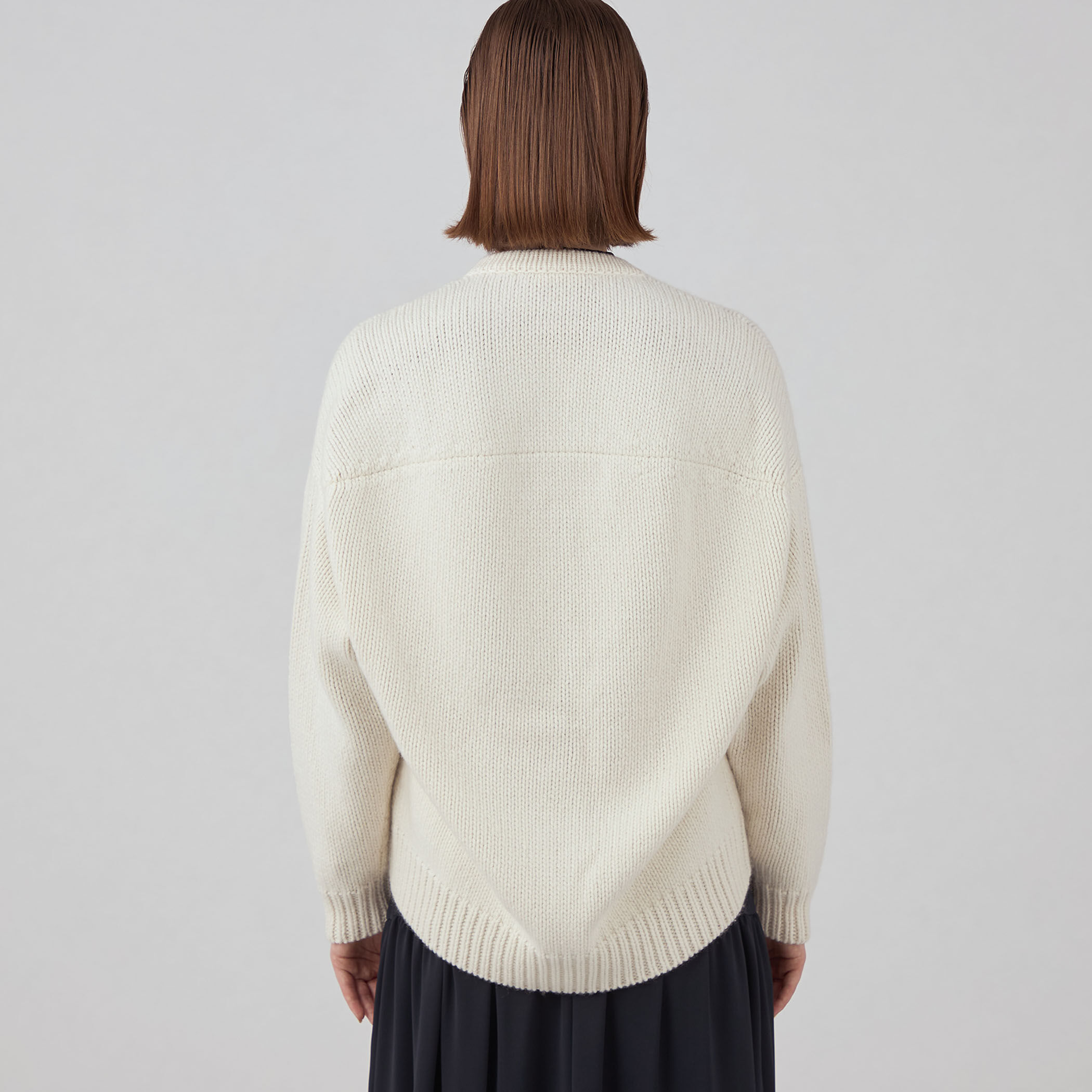 モラビトスペル　レースカーディガン　タグ付新品未使用 【定価58.300円】 ◎MIXブークレーVネックショートカーディガン（トップス/カーディガン