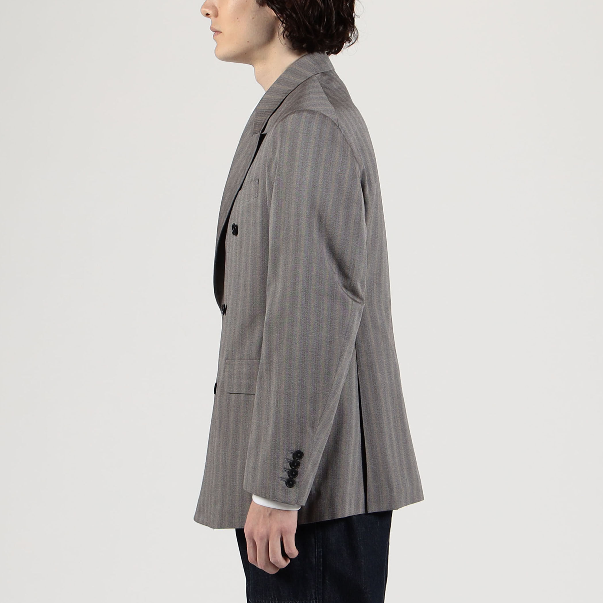 シルクコットン ヘリンボーン ダブルブレステッド6Bジャケット