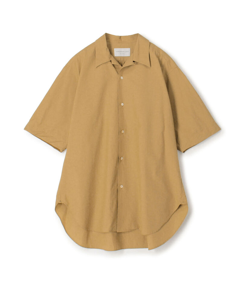 120/2コットン オープンカラーハーフスリーブ ロングシャツ