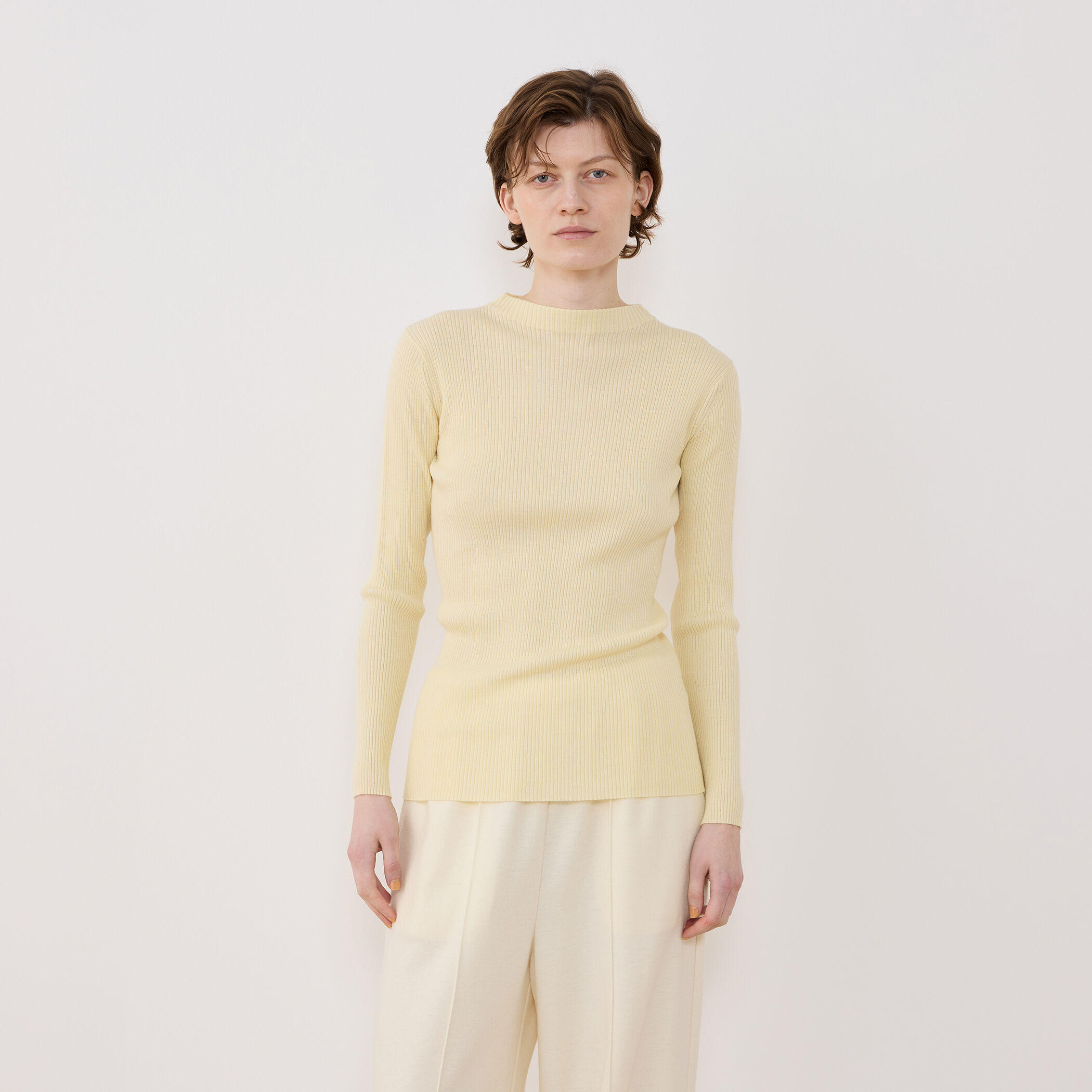 【未使用】GALERIE VIEプルミエールウールリブ ボトルネック プルミエールウールリブ ボトルネックプルオーバー | GALERIE VIE