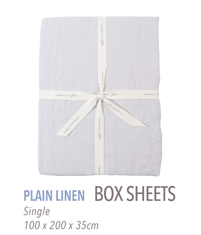 プレーンリネン ボックスシーツ（シングル）
