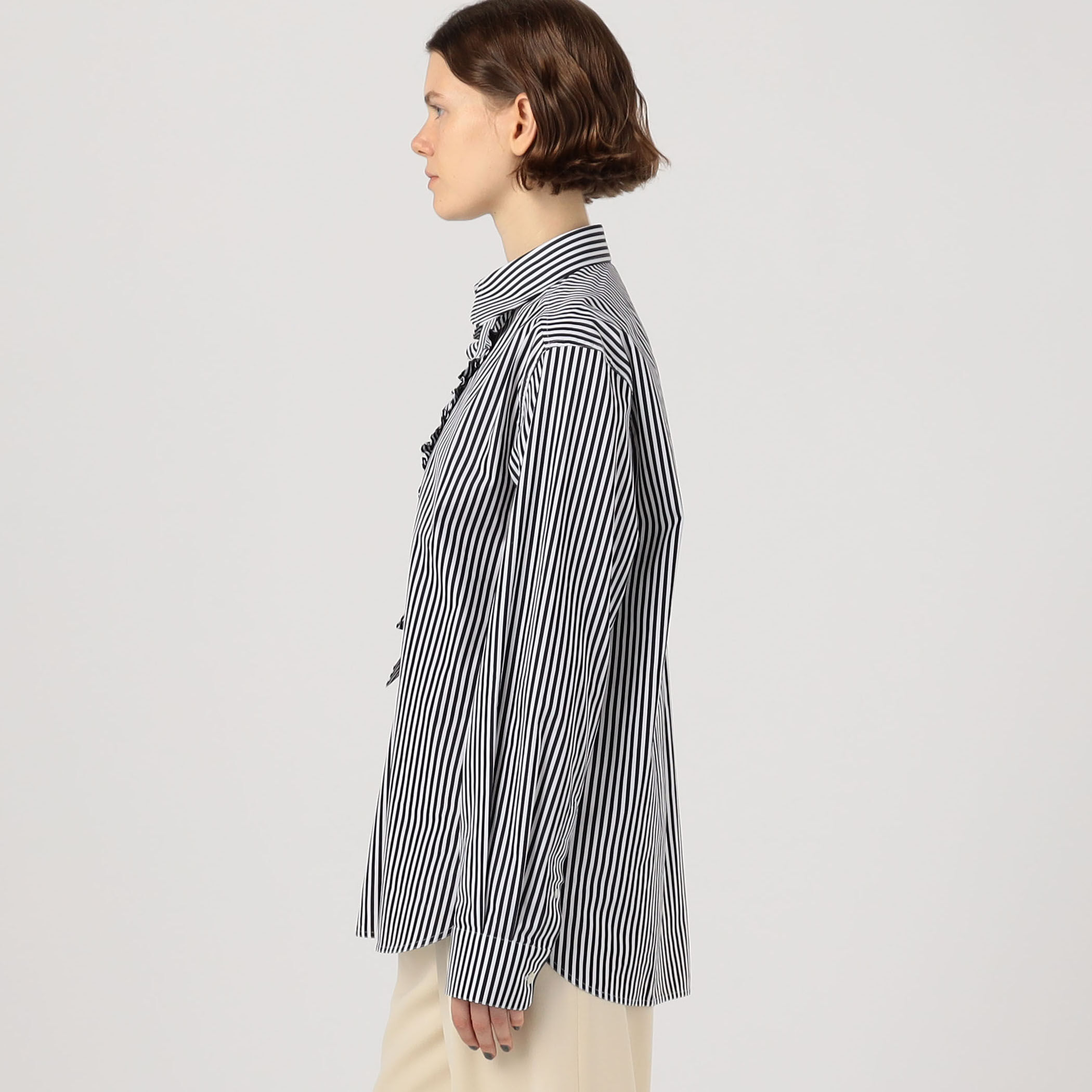 ドゥロワー　sebline タキシードスタイル長袖シャツ ドゥロワー sebline タキシードスタイル長袖シャツ 形態安定加工・長袖