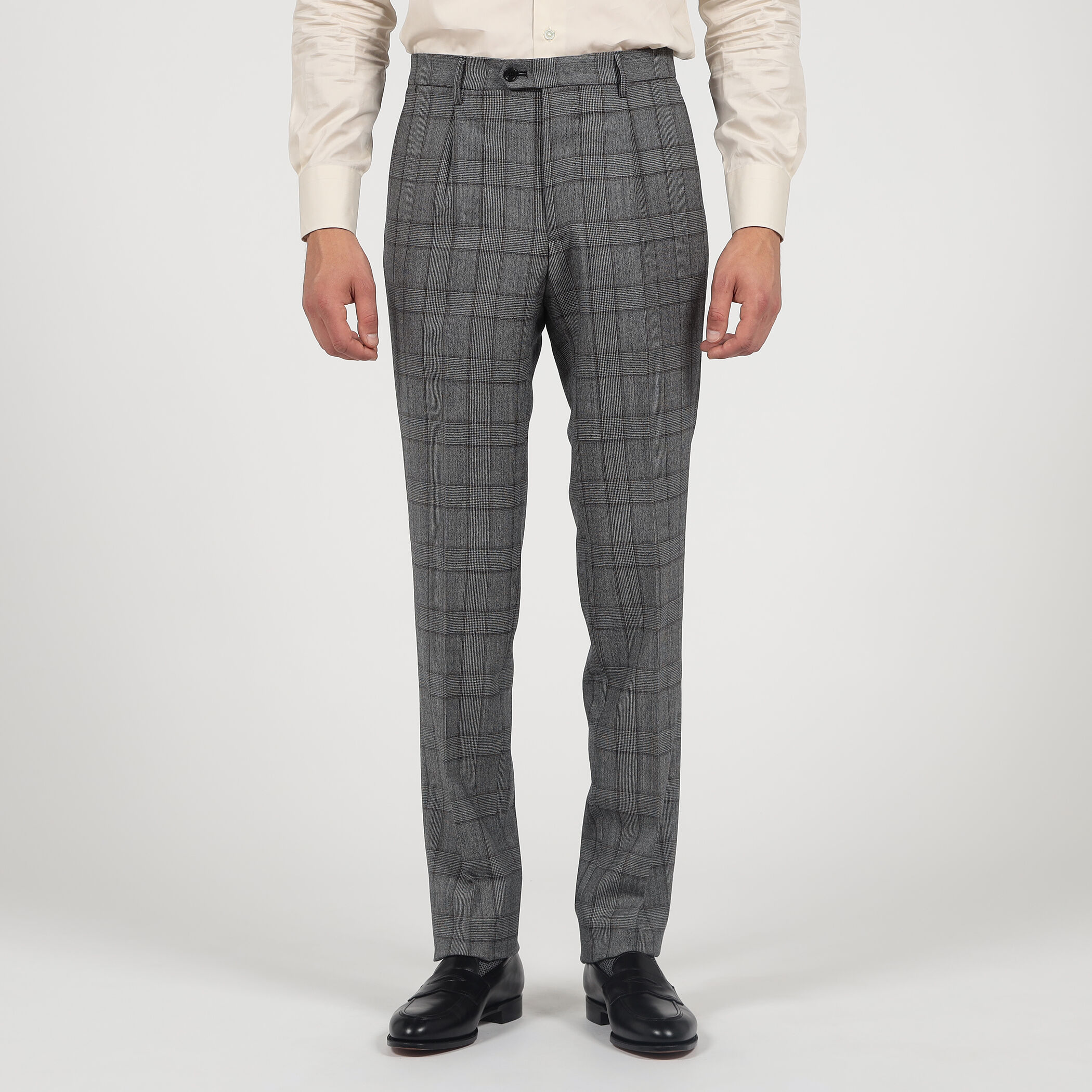 別注】TAGLIATORE ウールサキソニーチェック シングルブレステッド2B