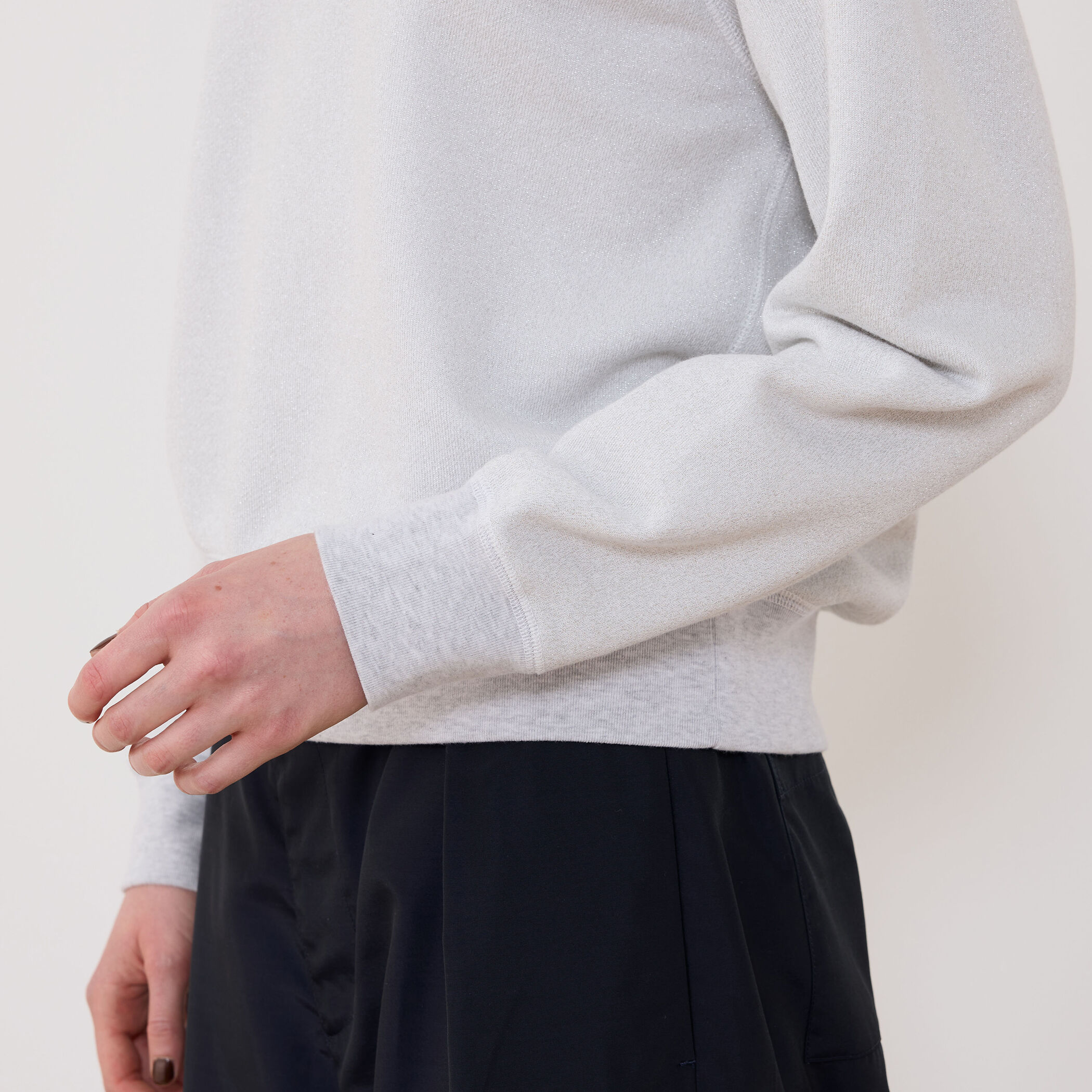 スビンバックパイルラメ ラグランスリーブプルオーバー