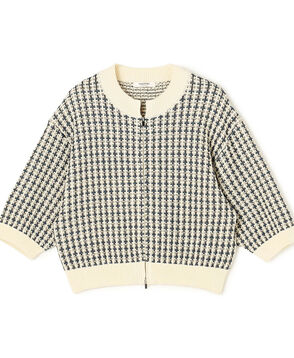 ギマコットンチェック ジップアップカーディガン