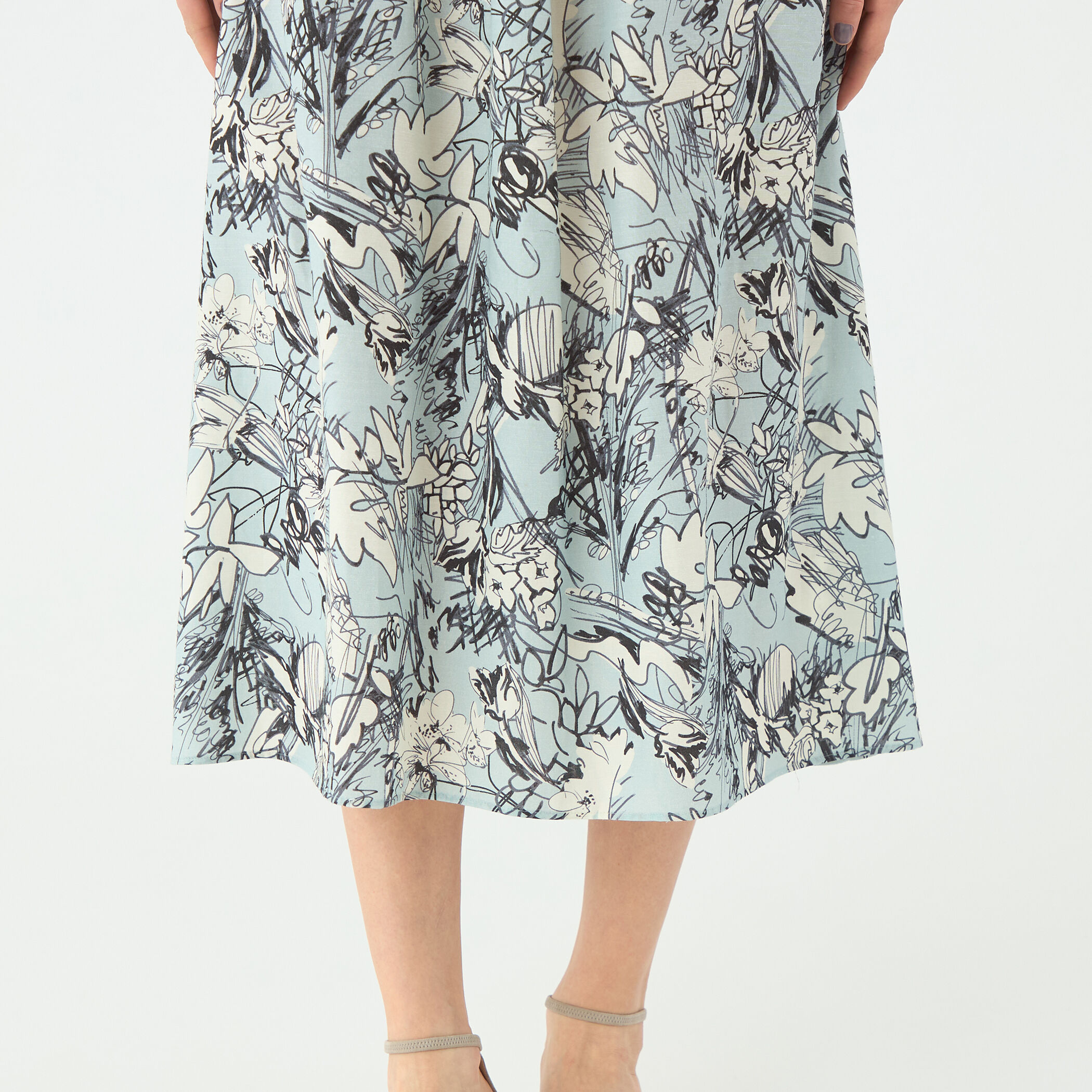 トードリリープリント タック＆ギャザーワンピース