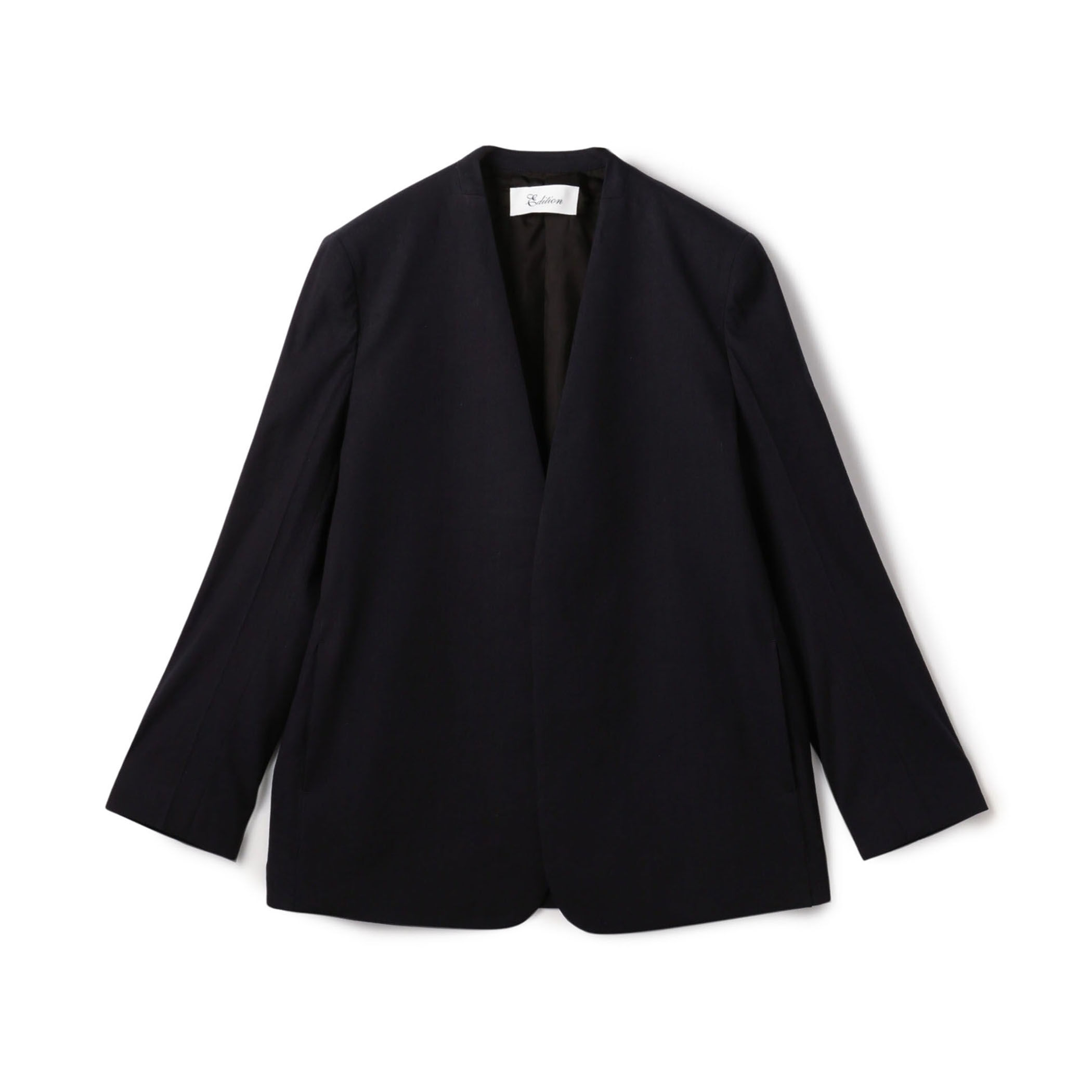 TODAYFUL ノーカラーブラックジャケット　リネン混 TODAYFUL ノーカラーブラックジャケット リネン混 TODAYFUL ノーカラー