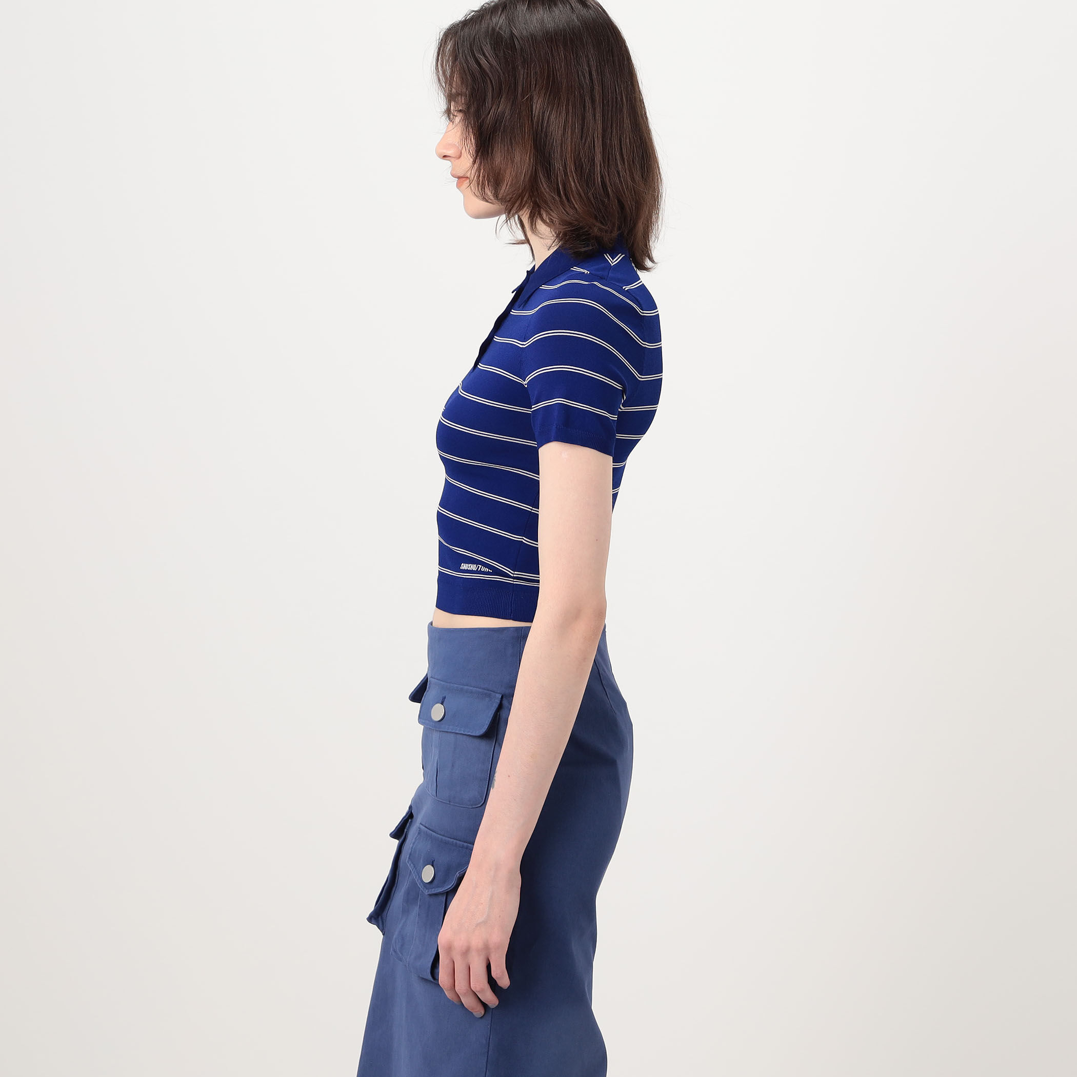 SHUSHU/TONG Striped Knit Polo ボーダー ポロニット