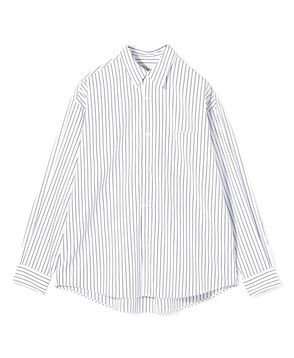 【店舗限定】コットンストライプ レギュラーカラーロングスリーブシャツ