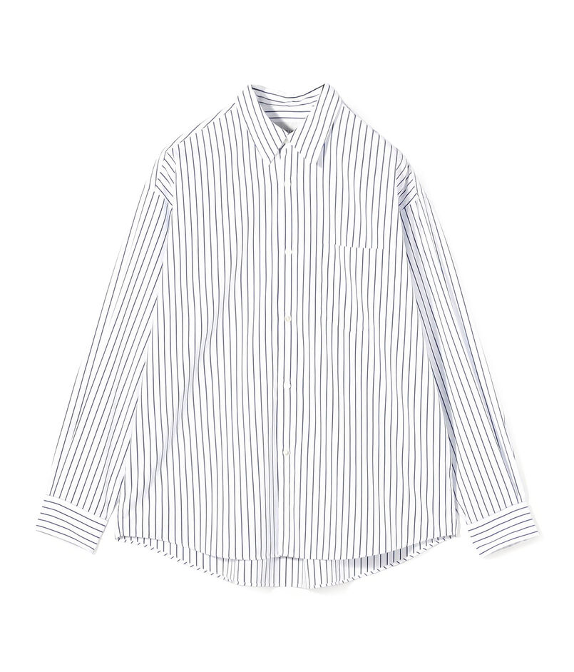 【店舗限定】コットンストライプ レギュラーカラーロングスリーブシャツ