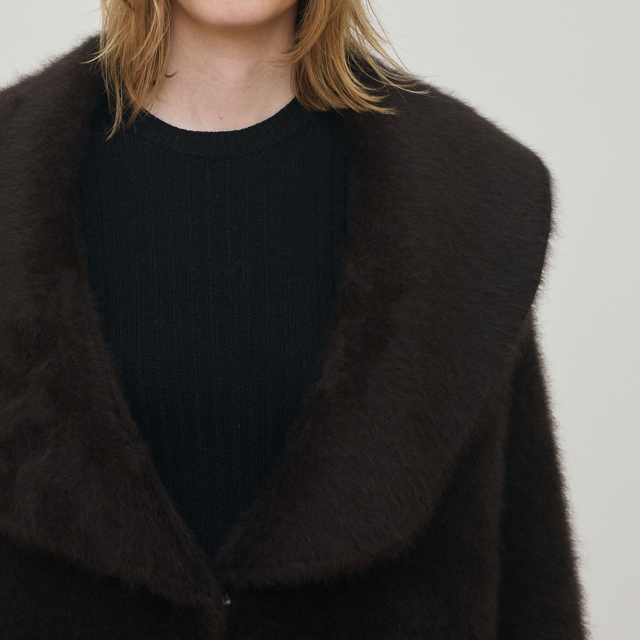 フォックスカシミヤ ショールカラーコート｜トゥモローランド 公式通販