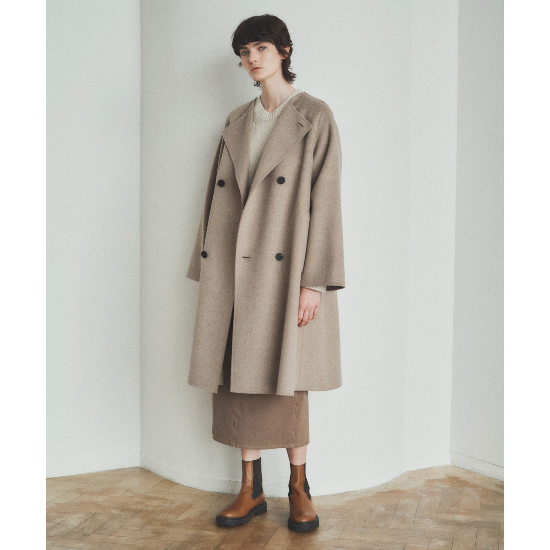 ウールダブルフェイス カラーレストレンチコート｜トゥモローランド