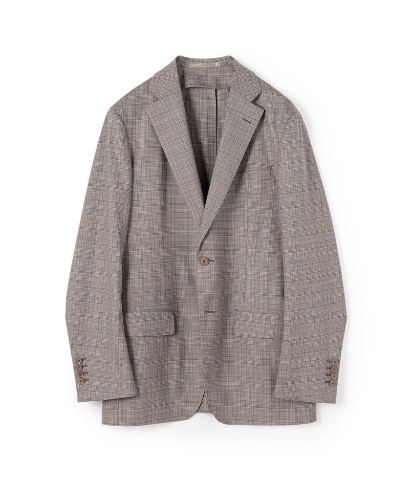 ウールシルクポリウレタン シングルブレステッド2Bジャケット MOOVING