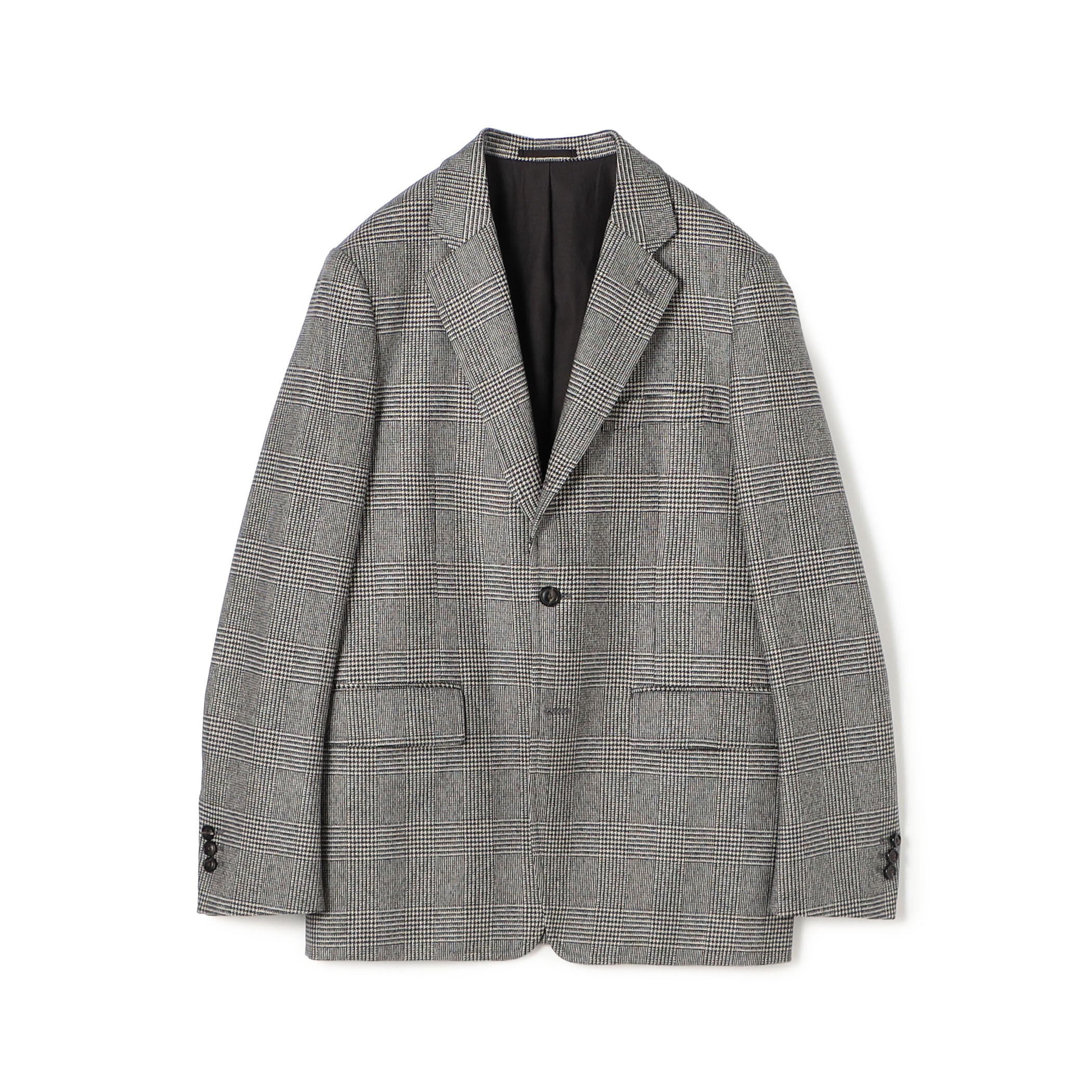 【TOMORROWLAND】トゥモローランド グレンチェック 3B ジャケット ウール カシミア サイズ46 リネン グレンチェック シングルブレステッド 3Bジャケット