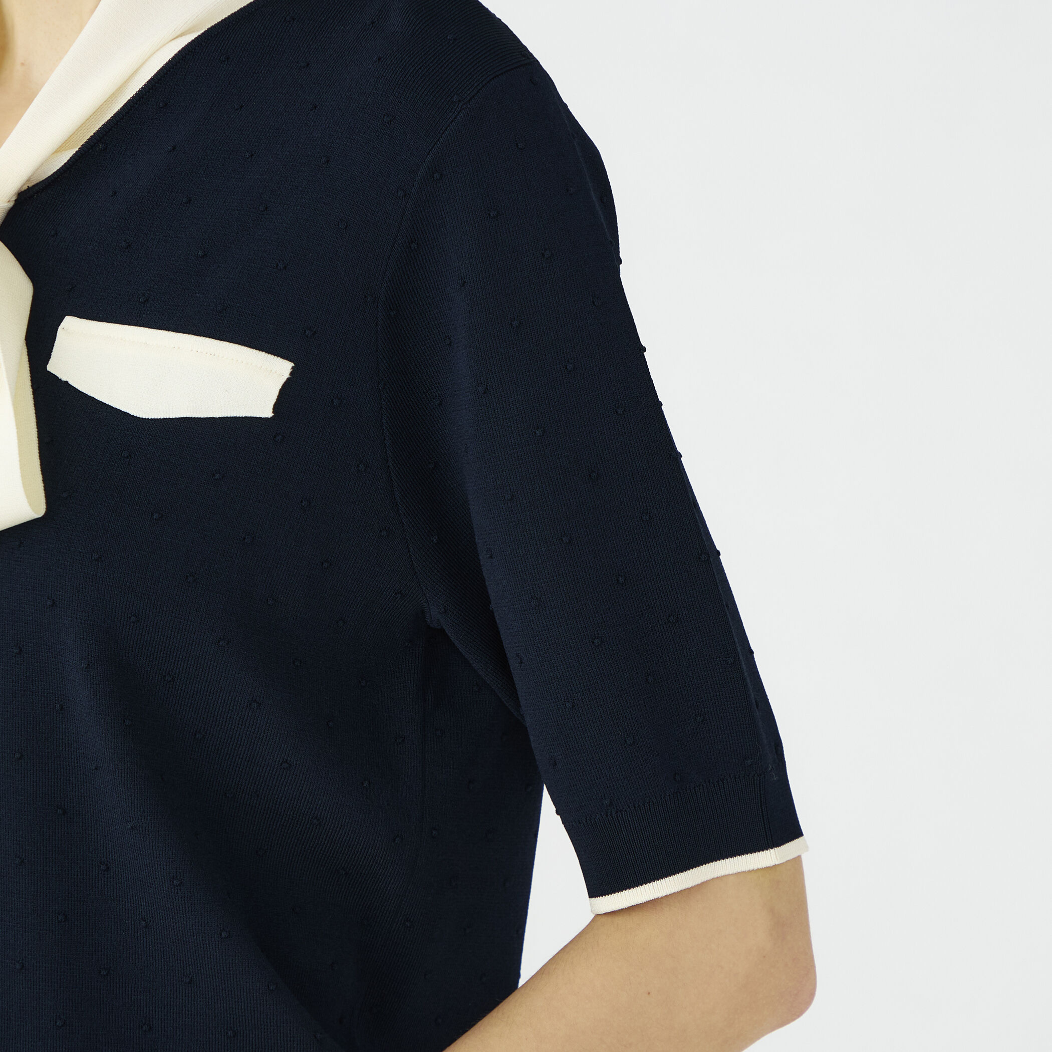 一部追加予約】ストレッチタックドット ボウタイプルオーバー