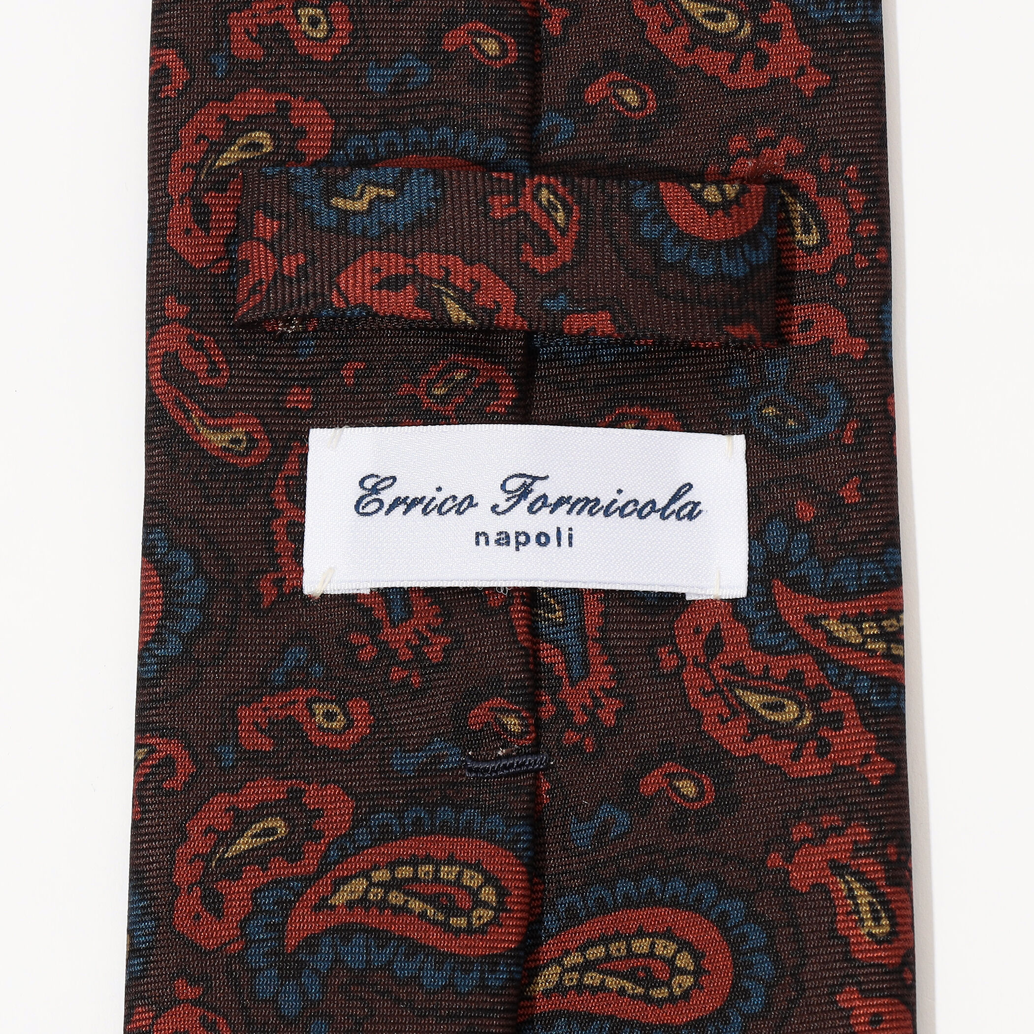 ERRICO FORMICOLA シルクプリント ペイズリー柄ネクタイ