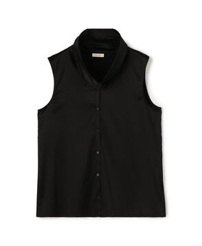 シルクストレッチサテン スカーフネックブラウス