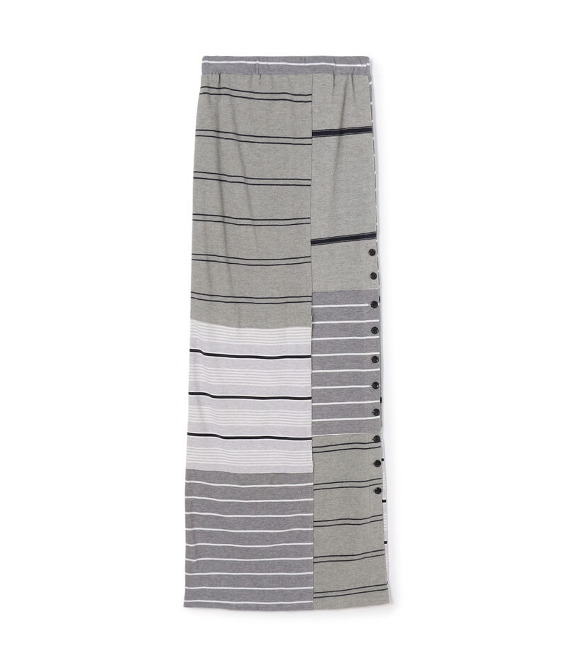 MALION vintage border slit long skirt