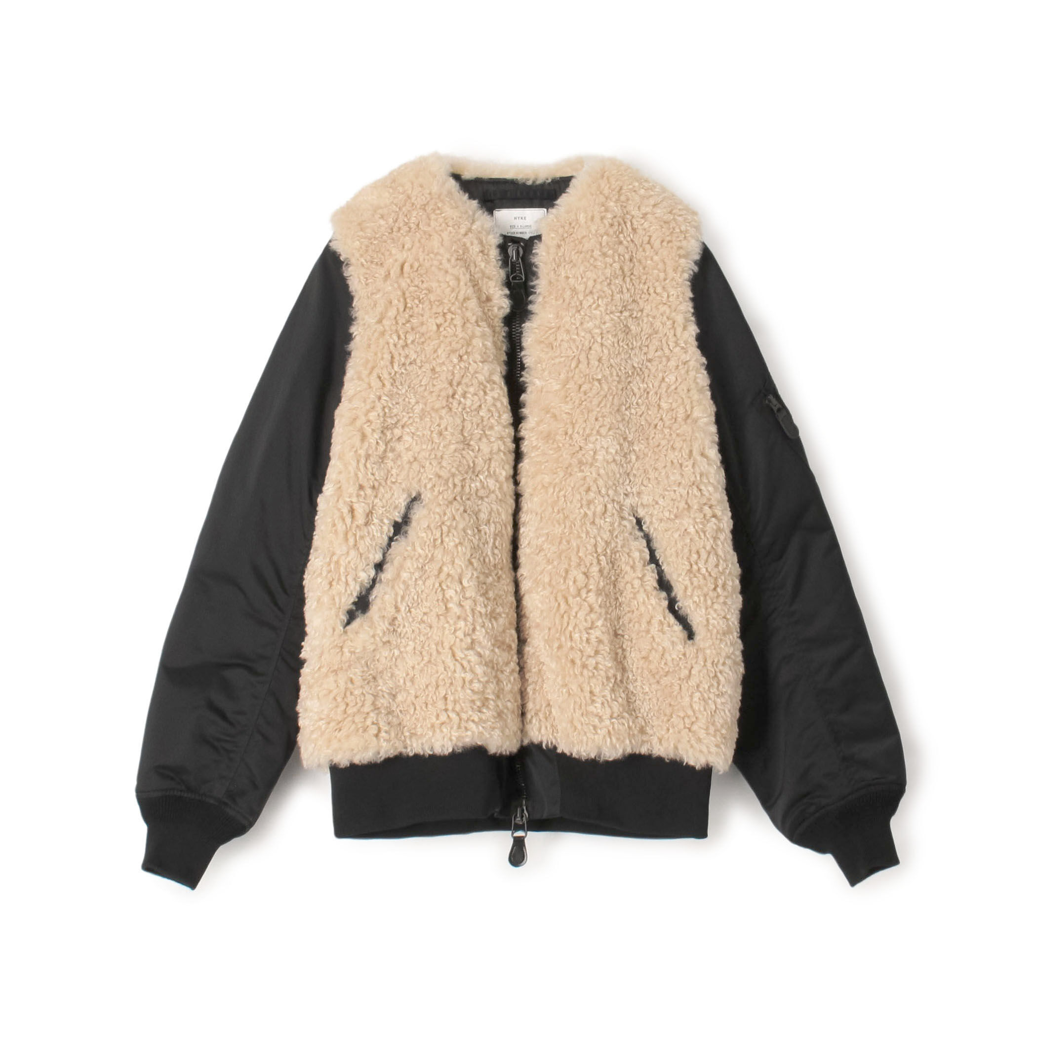 別注】HYKE FAUX SHEARLING TYPE MA-1JACKET｜トゥモローランド