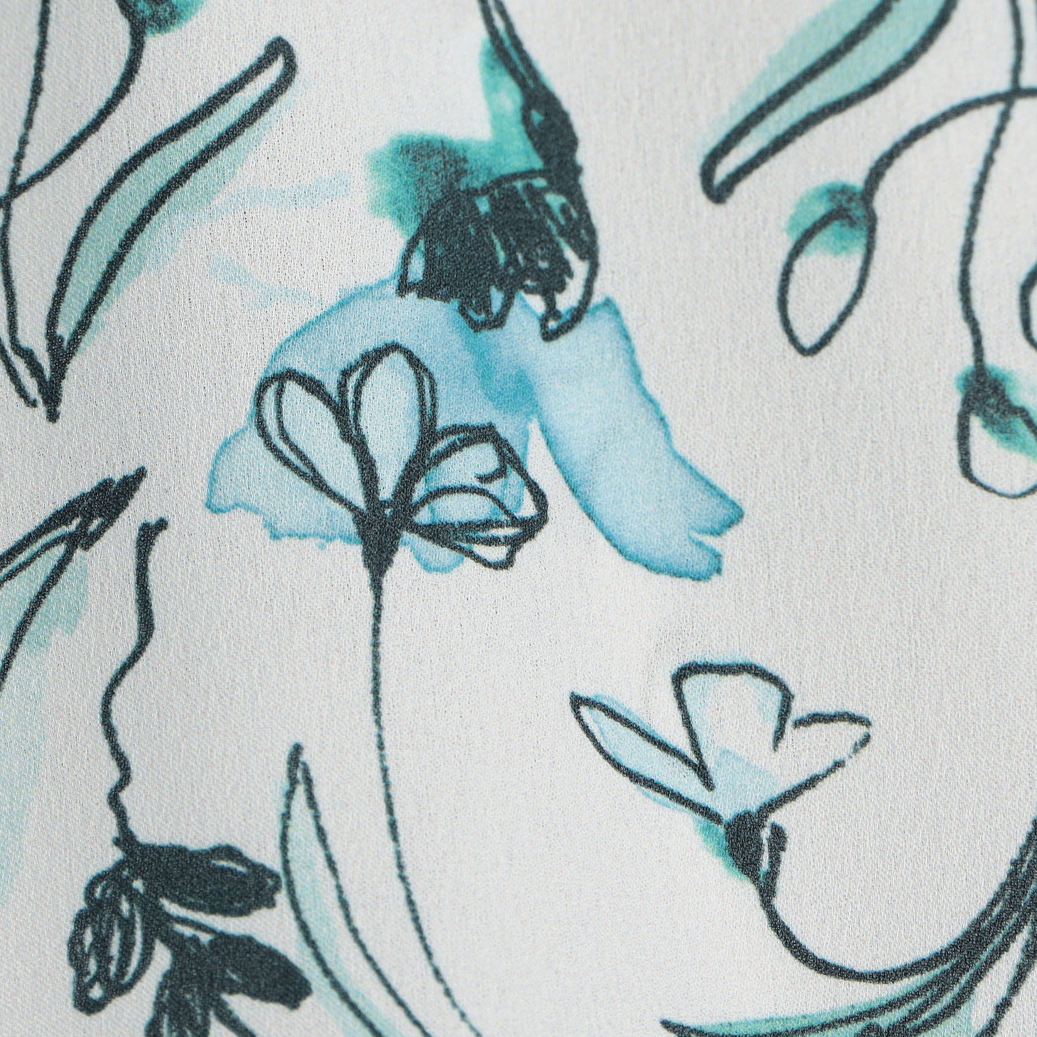 オーキッドフラワープリント ネックギャザーブラウス